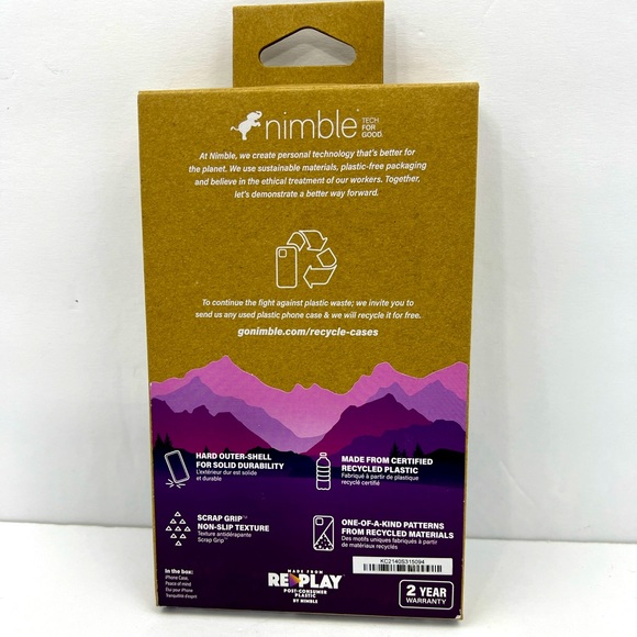 NIMBLE TECH FOR GOOD, iPhone 13 PRO PROTECTIVE CASE, PURPLE AND WHITE COLOR - Picture 3 of 12